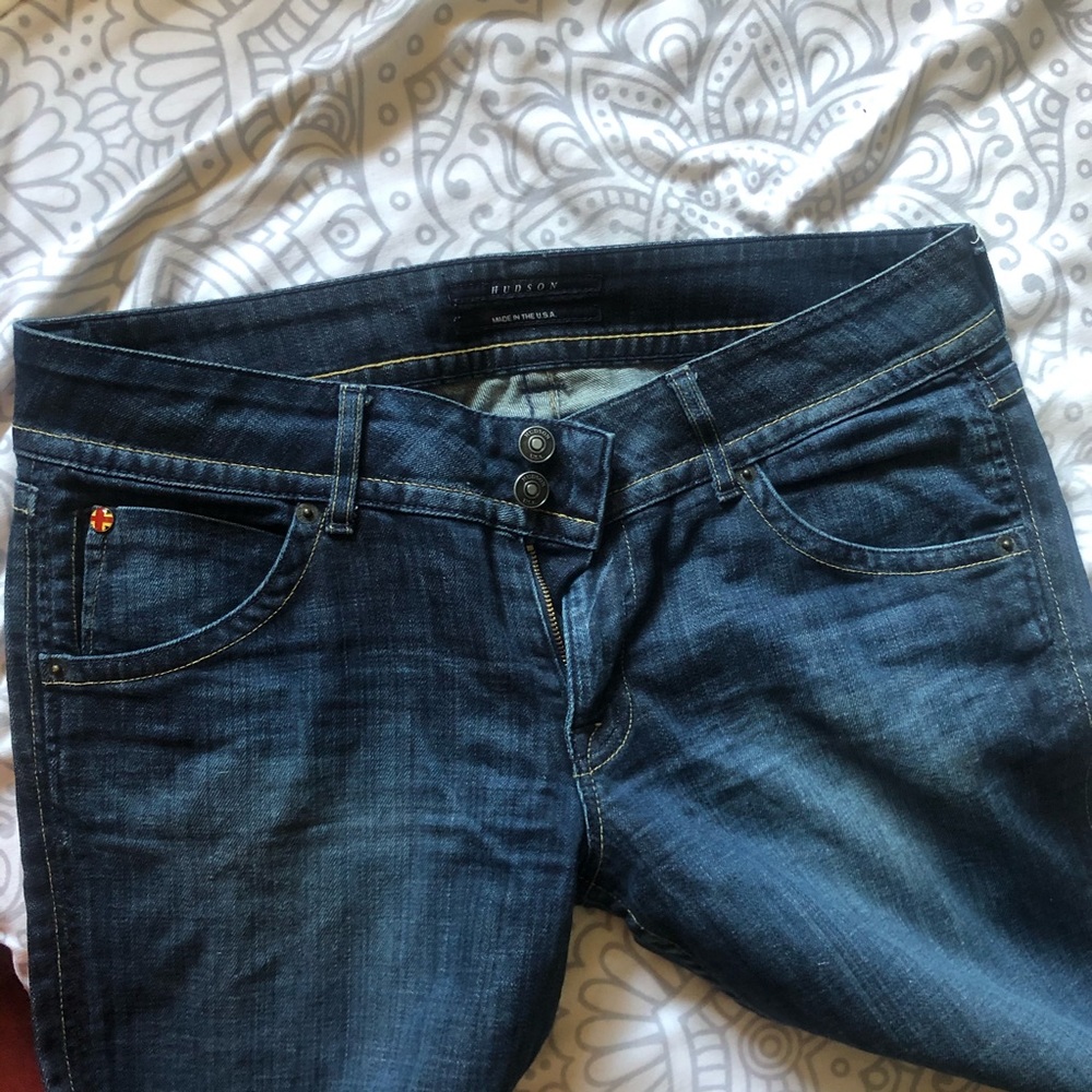Hudson Mid-Rise Baby Bootcut Jean size 32 dark wash - Picture 6 of 14